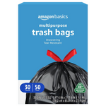 50-Count Amazon Basics 30-Gallon Drawstring Trash Bags