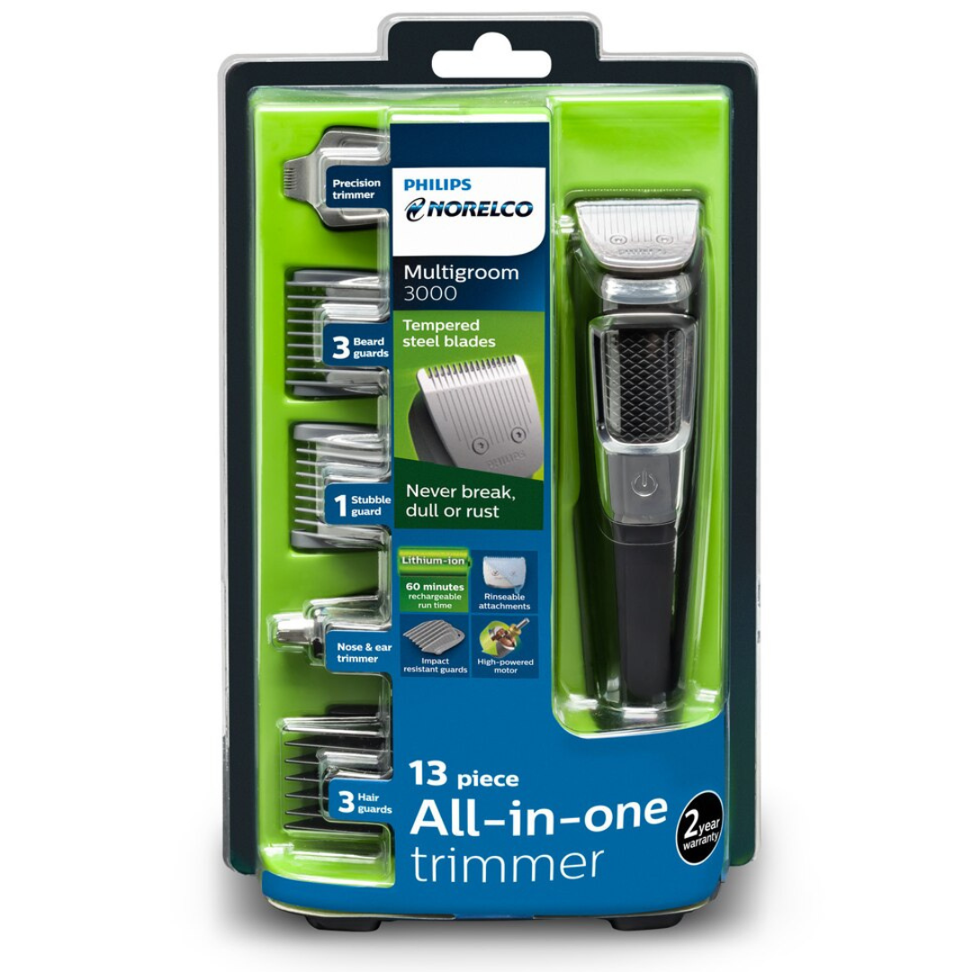 13-Piece Philips Norelco 3000 Multipurpose Rechargeable Trimmer