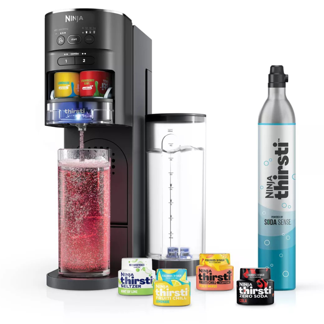 Ninja Thirsti Sparkling And Still Drink System Machine W/ CO2 & Drops