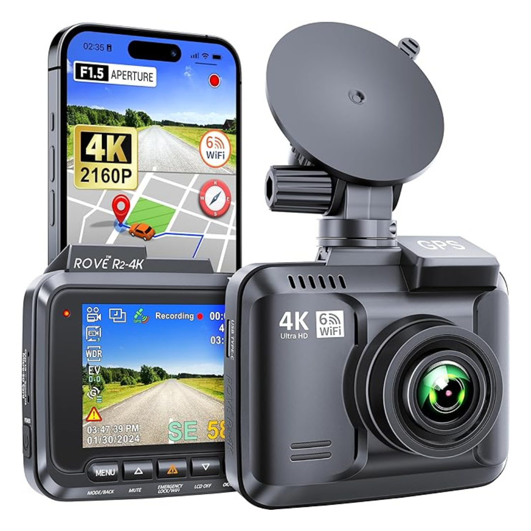 Rove R2-4K 2.4" 4K UHD Dash Cam with Built-In WiFi, GPS, & Night Vision