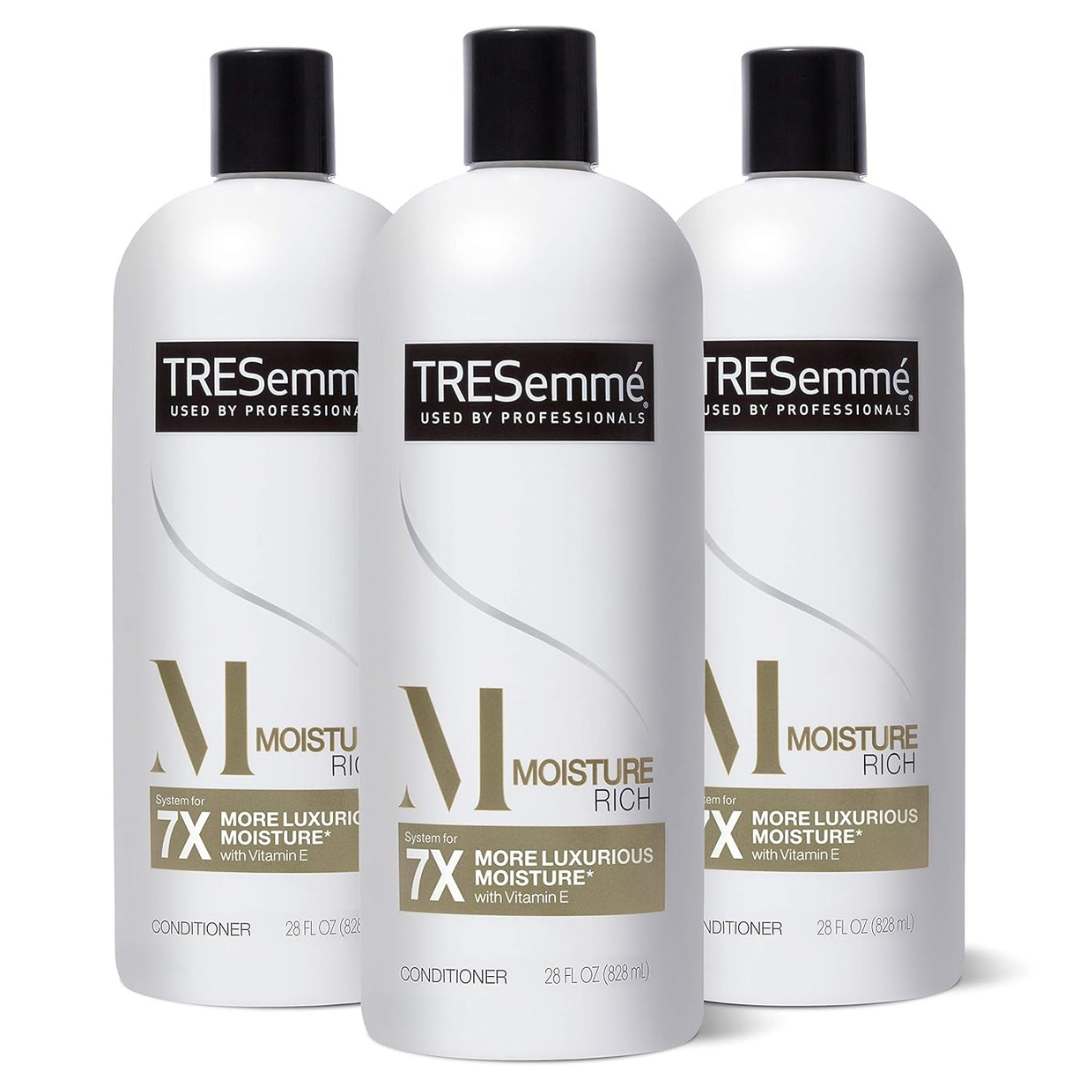 3 Bottles Of TRESemmé Conditioner Moisture Rich With Vitamin E And Biotin (28 Oz)