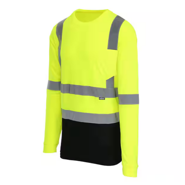 Maximum Safety Men's Medium Hi-Vis Black Long-Sleeve Safety Shirt