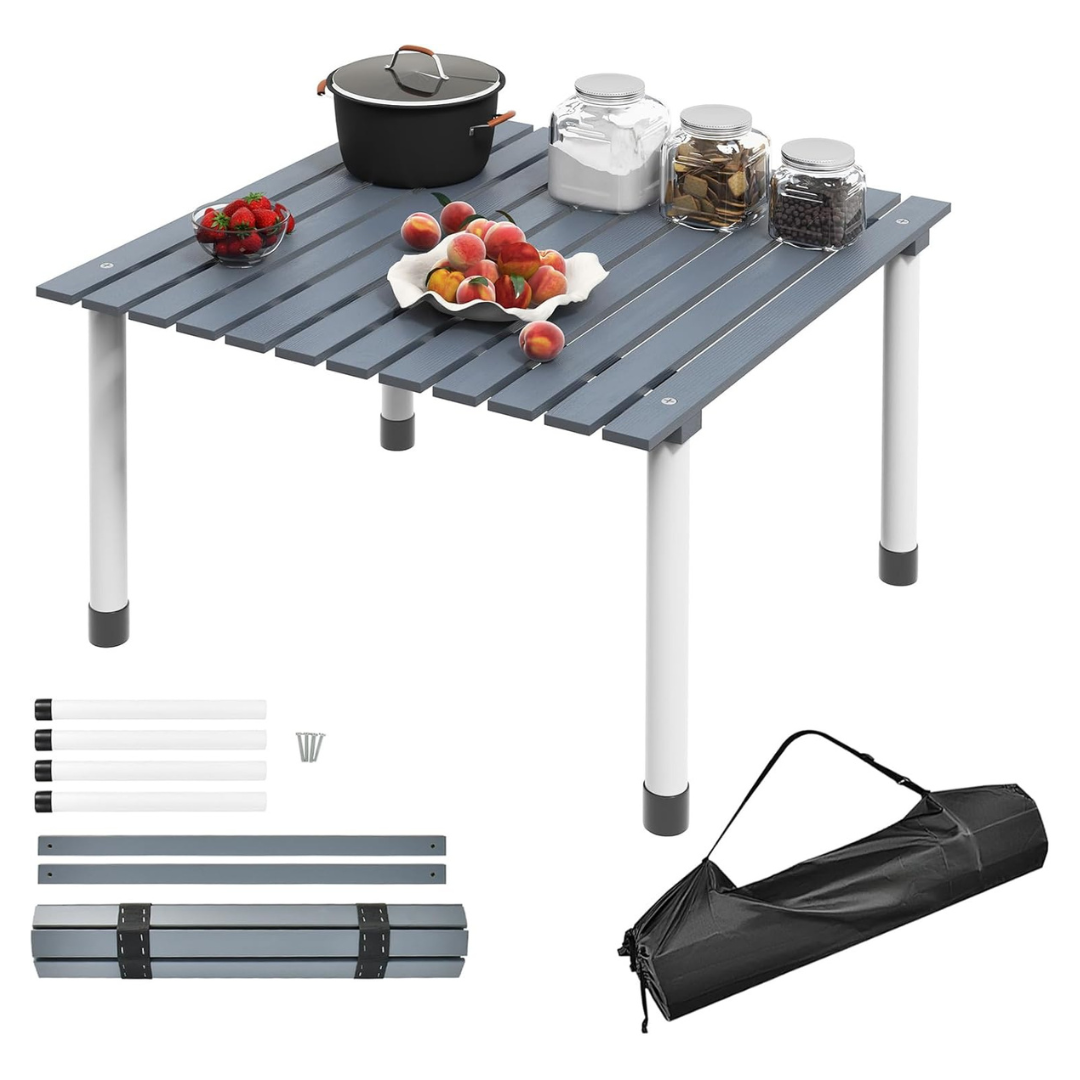 Waterproof Fir Wood Tabletop Camping Table (Grey)