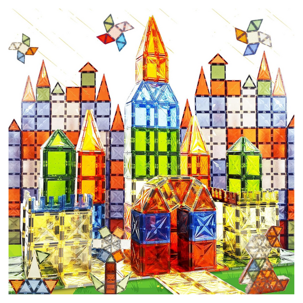 100-Pieces Kids Diamond Magnetic Tiles Building Blocks Kit