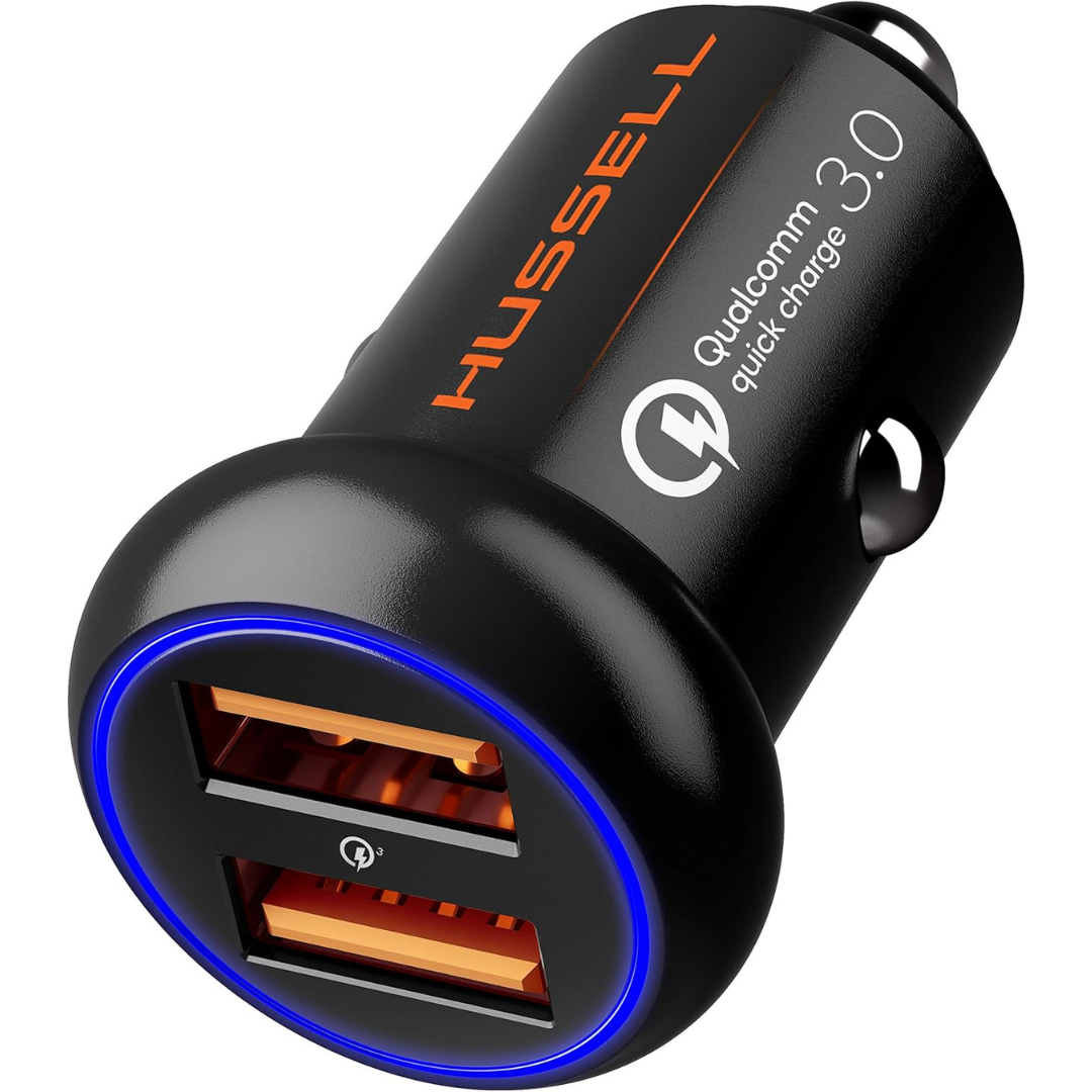 Hussell Car Charger Adapter Fast Charger with Dual USB Ports