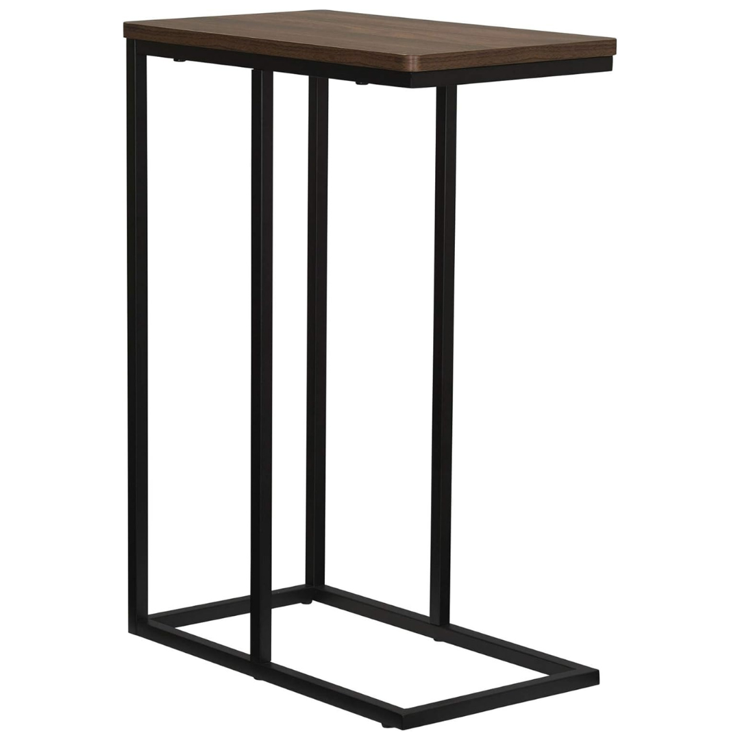 Household Essentials Walnut Industrial Narrow End Table