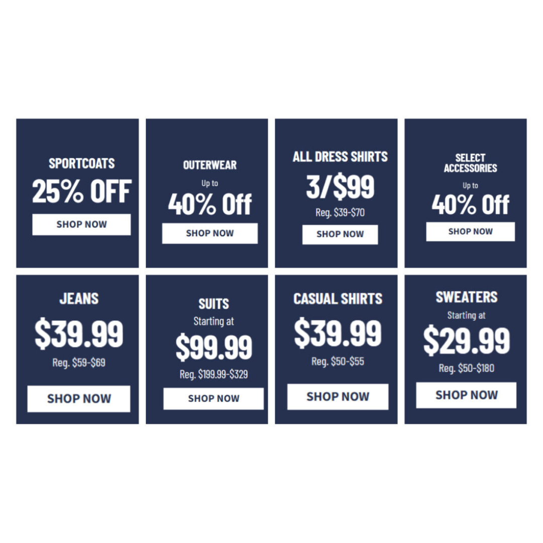 Jos. A. Bank Cyber Monday Sale: All Dress Shirts 3/$99! Suits Starting At $99.99 And More!