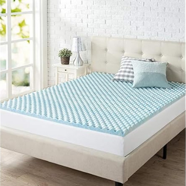 ZINUS 2" Full Size Swirl Gel Cooling Memory Foam Mattress Topper