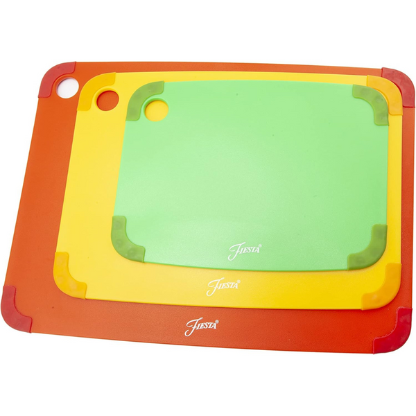 3-Piece Fiesta Non-Slip Cutting Boards