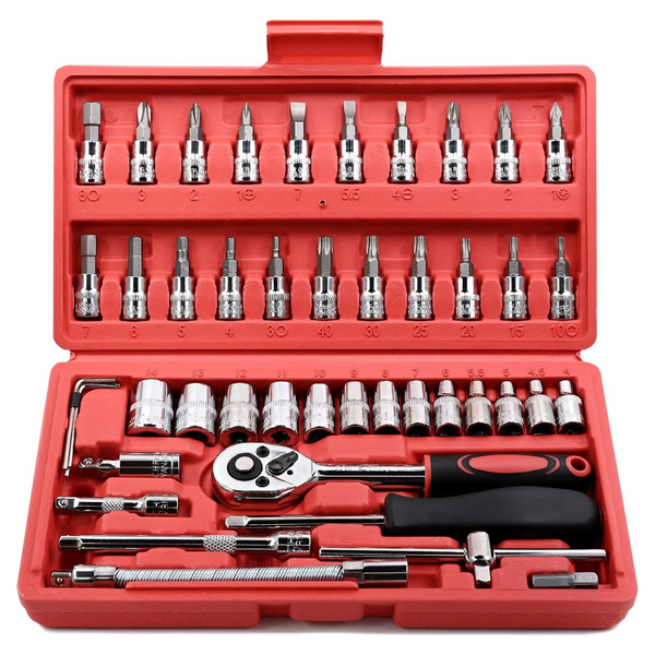 46-Pieces Egofine 1/4 Inch Drive Socket Ratchet Wrench Set