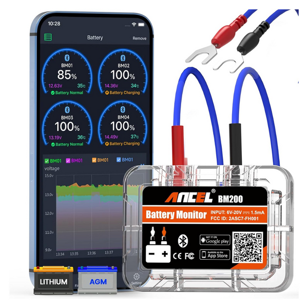 Ancel BM200 12V Bluetooth Car Battery Monitor & Tester