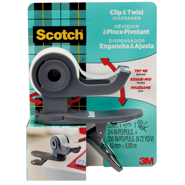 Scotch Clip & Twist Desktop Tape Dispenser