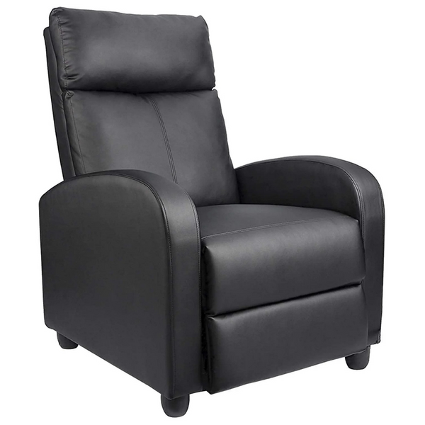 Lacoo Black PU Leather Single Sofa Recliner (4 Colors)