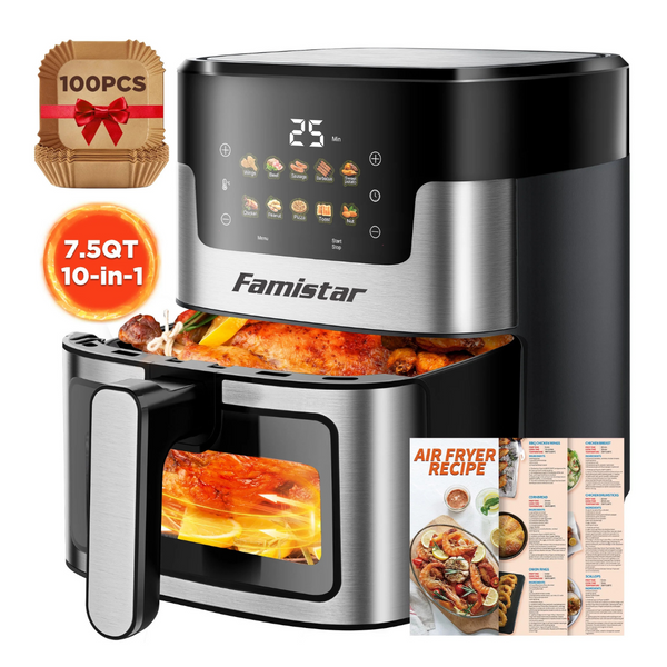 Famistar 10-In-1 7.5Qt Multifunction Air Fryer With Digital LED Touch Screen