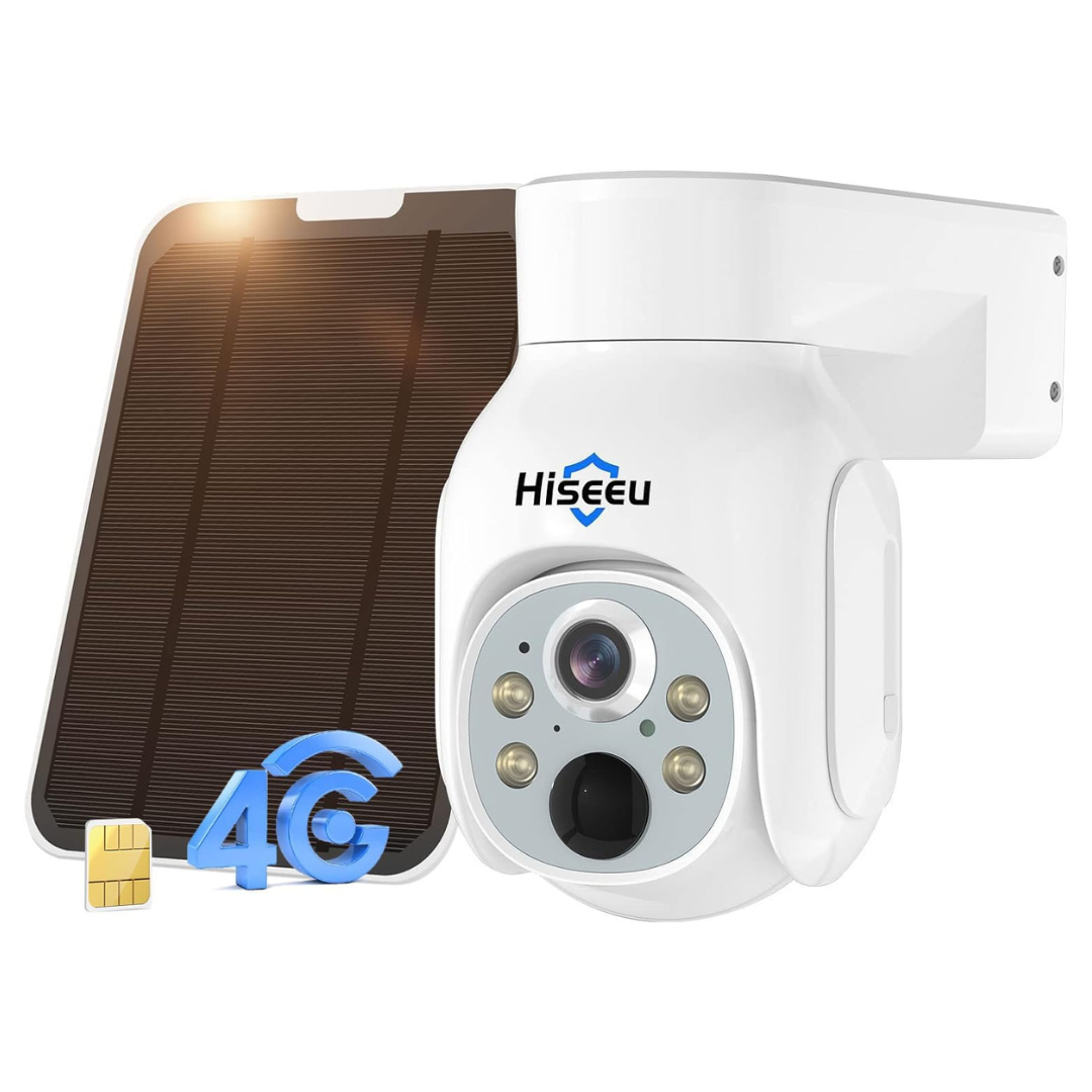 Hiseeu 4G LTE Cellular Solar Powered Security Camera