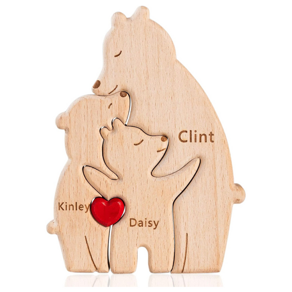 Easycosy Personalized Wooden Bear Puzzle