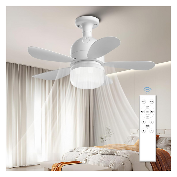 14" Socket Ceiling Fan With Light And Remote