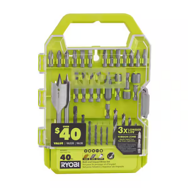 40-Piece Ryobi Drill And Impact Drive Kit