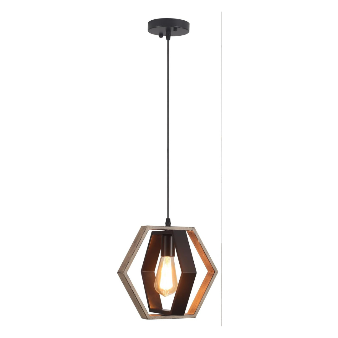 Farmhouse Geometric Modern Square Pendant Light