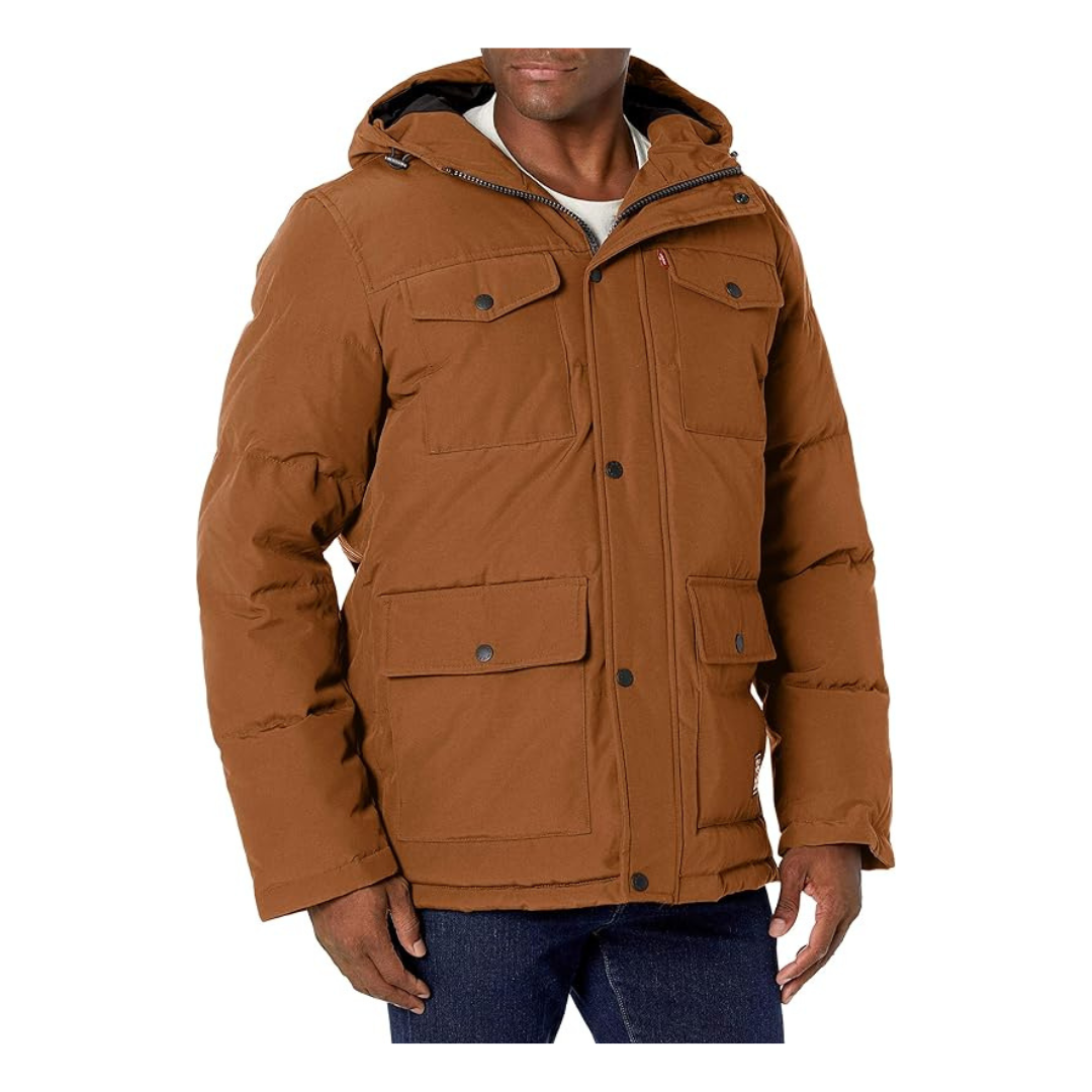 Levi's Men's Water Resistant Arctic Cloth Midlength Quilted Hoody Parka