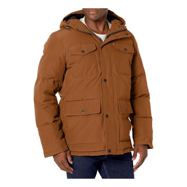 Levi's Men's Water Resistant Arctic Cloth Midlength Quilted Hoody Parka