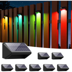 8-Pack RGBCW IP65 Waterproof Solar Fence Lights