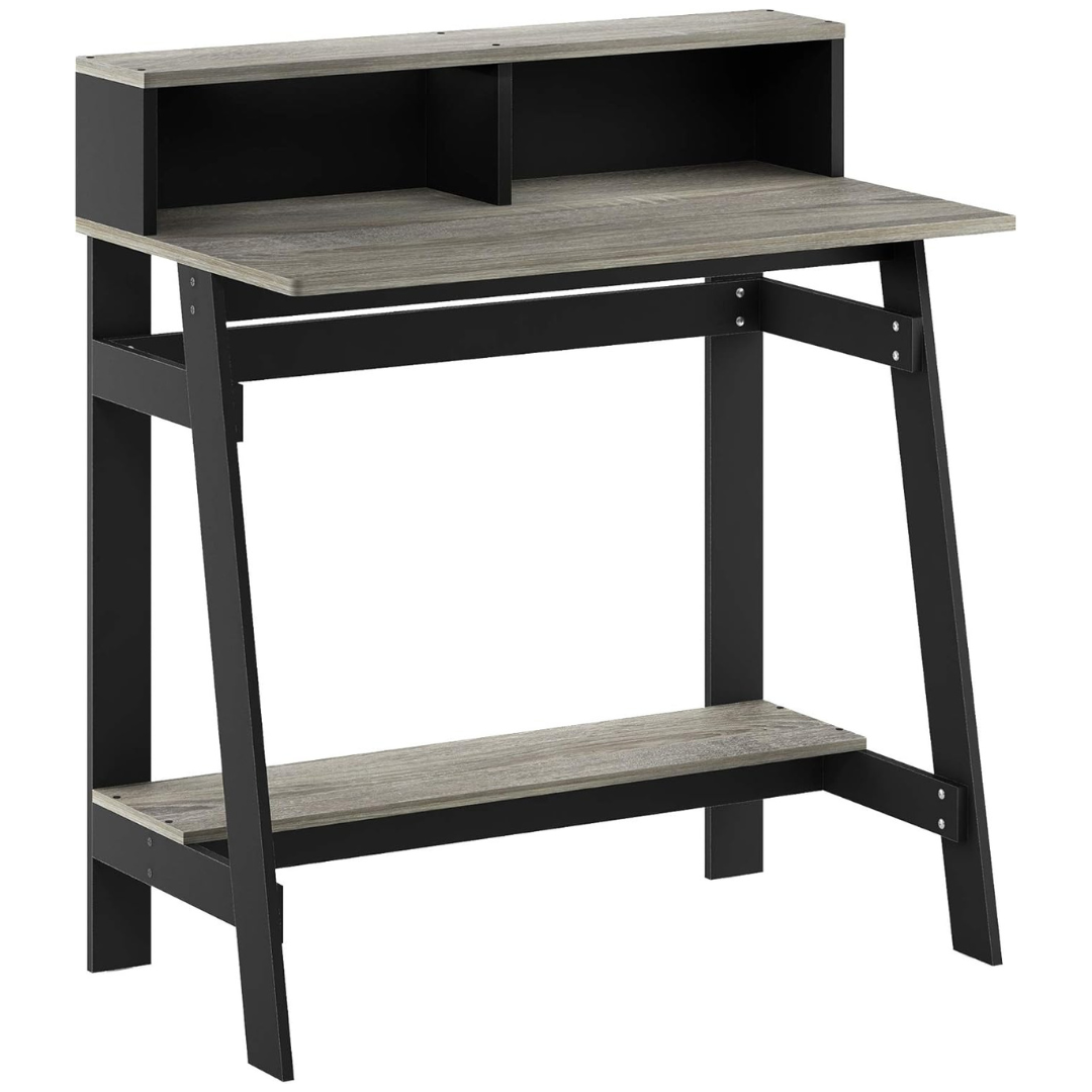 Furinno 14054BK/GYW Simplistic A Frame Computer Desk