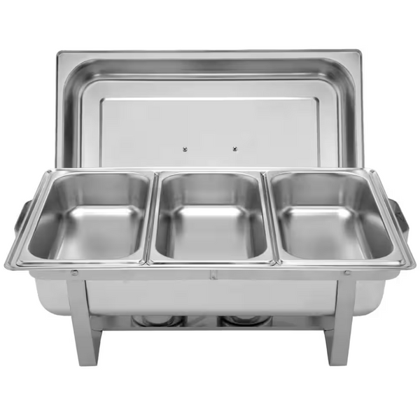 2-Set 8 qt. Silver Stainless Steel Chafing Dish