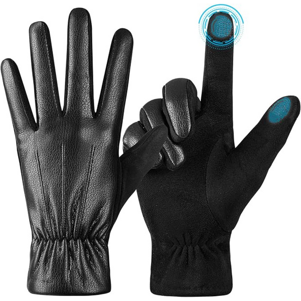 Alqqas Unisex Winter Touchscreen Leather Gloves