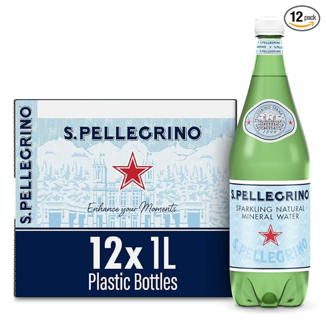 12-Pack S.Pellegrino Sparkling Natural Mineral Water, 33.8 Fl Oz