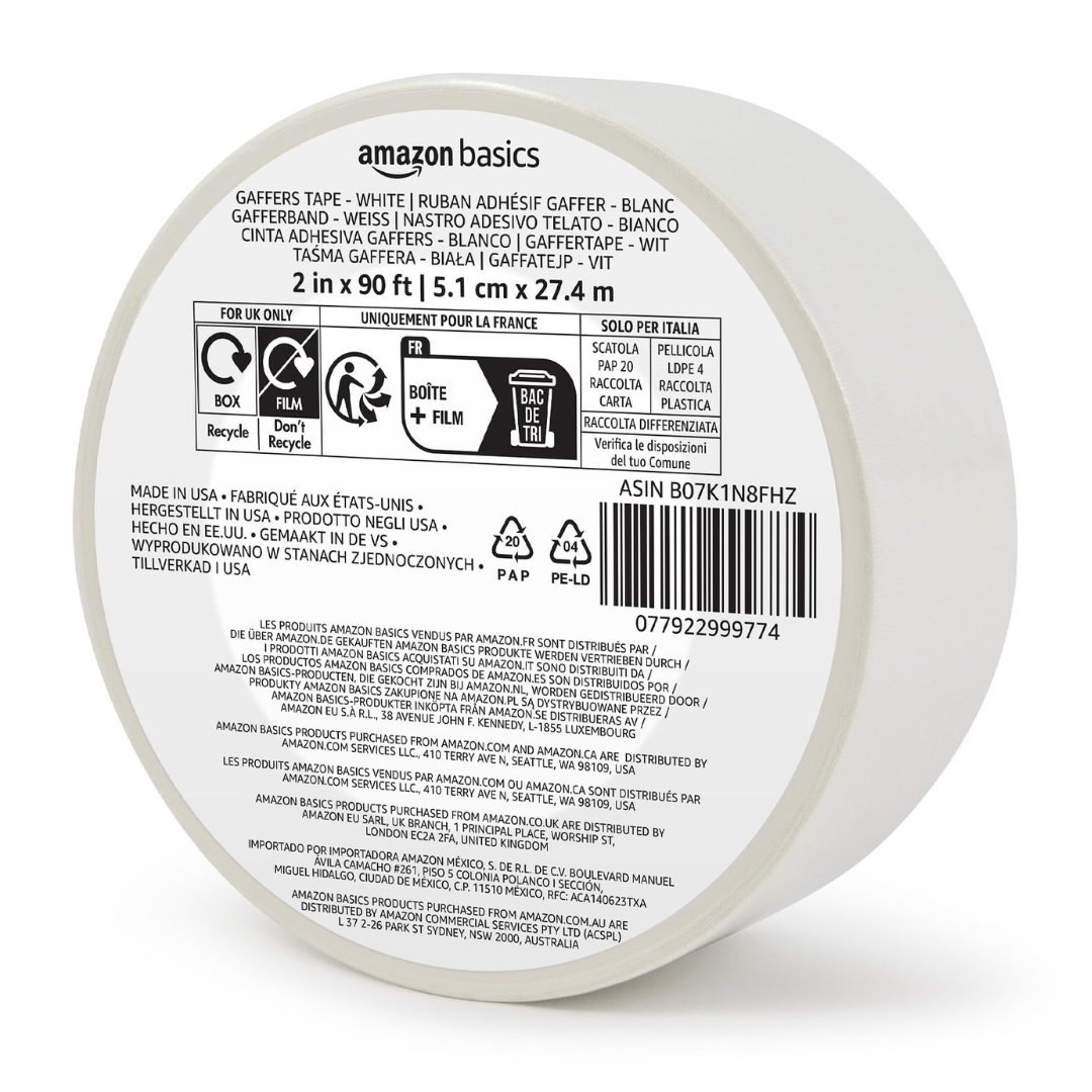 Amazon Basics No Residue Non-Reflective Gaffers Tape (2" x 90Ft)