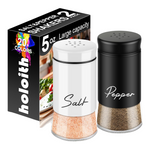 Stainless Steel Glass Base Salt And Pepper Shakers Set