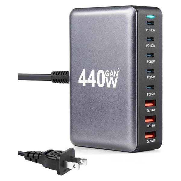 USB-C Charger 440W GaN Fast Charger Block