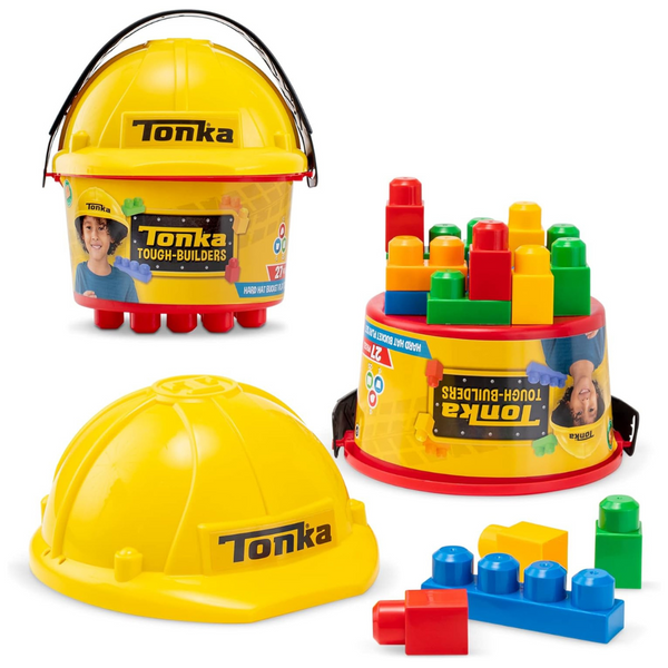 Tonka Tough Builders, Hard Hat, Building Block And Bucket Playset