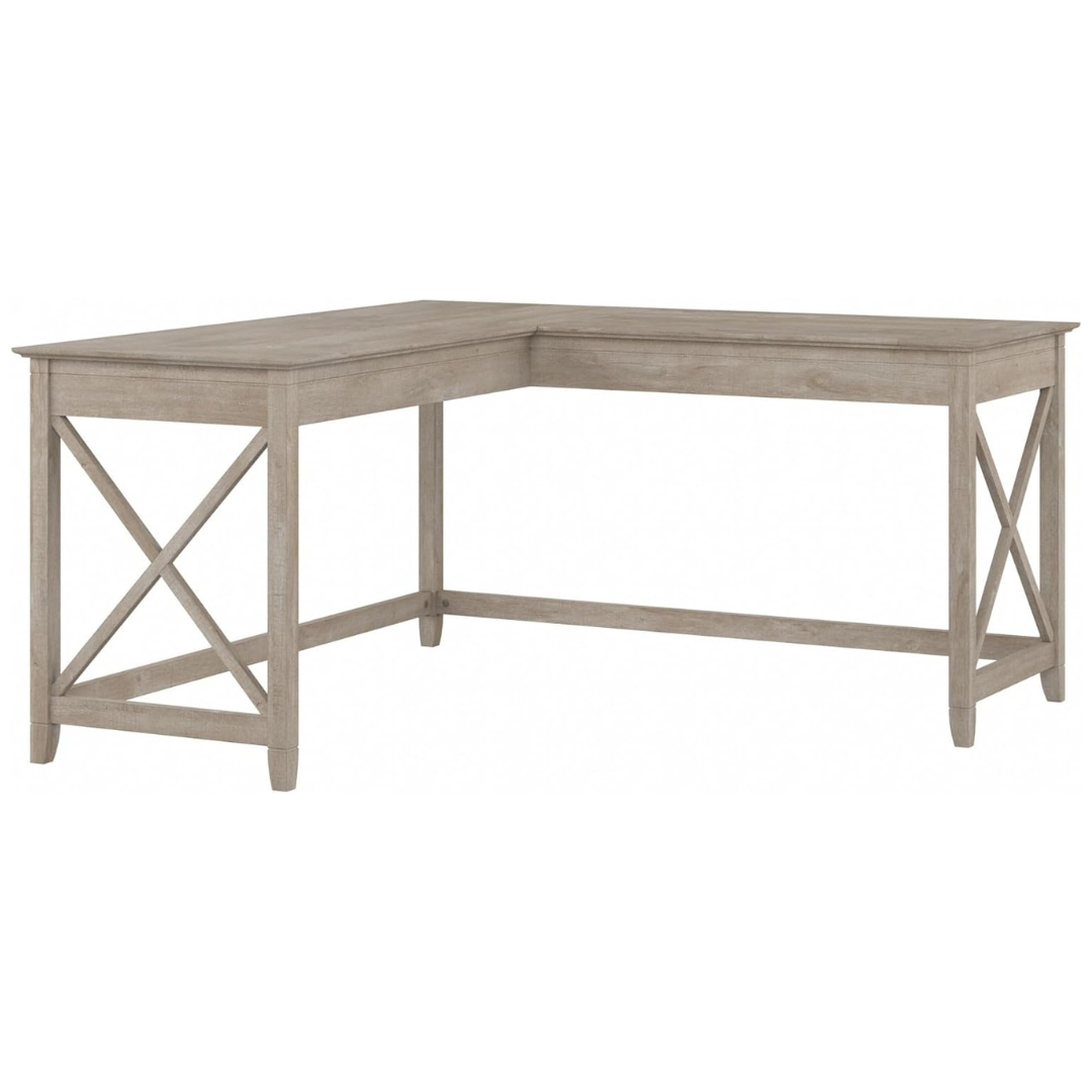 Bush Furniture Key West 60'' L-Shaped Modern Farmhouse Writing Desk