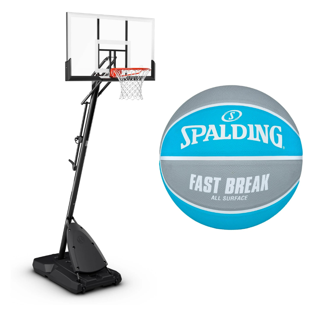 Spalding 54" Hoop And Basketball Bundle