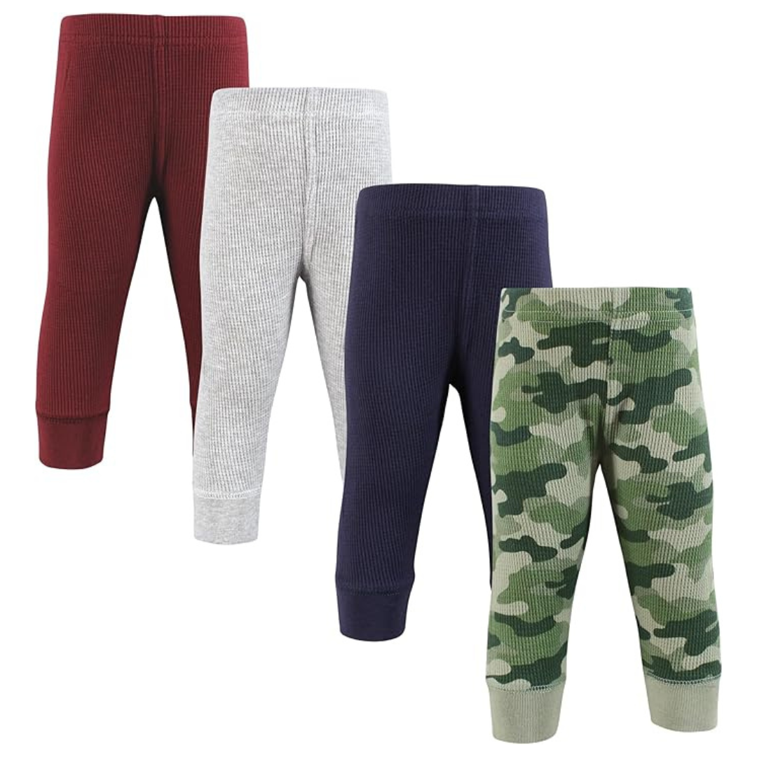 4-Pack Hudson Baby Unisex Baby Thermal Tapered Ankle Pants