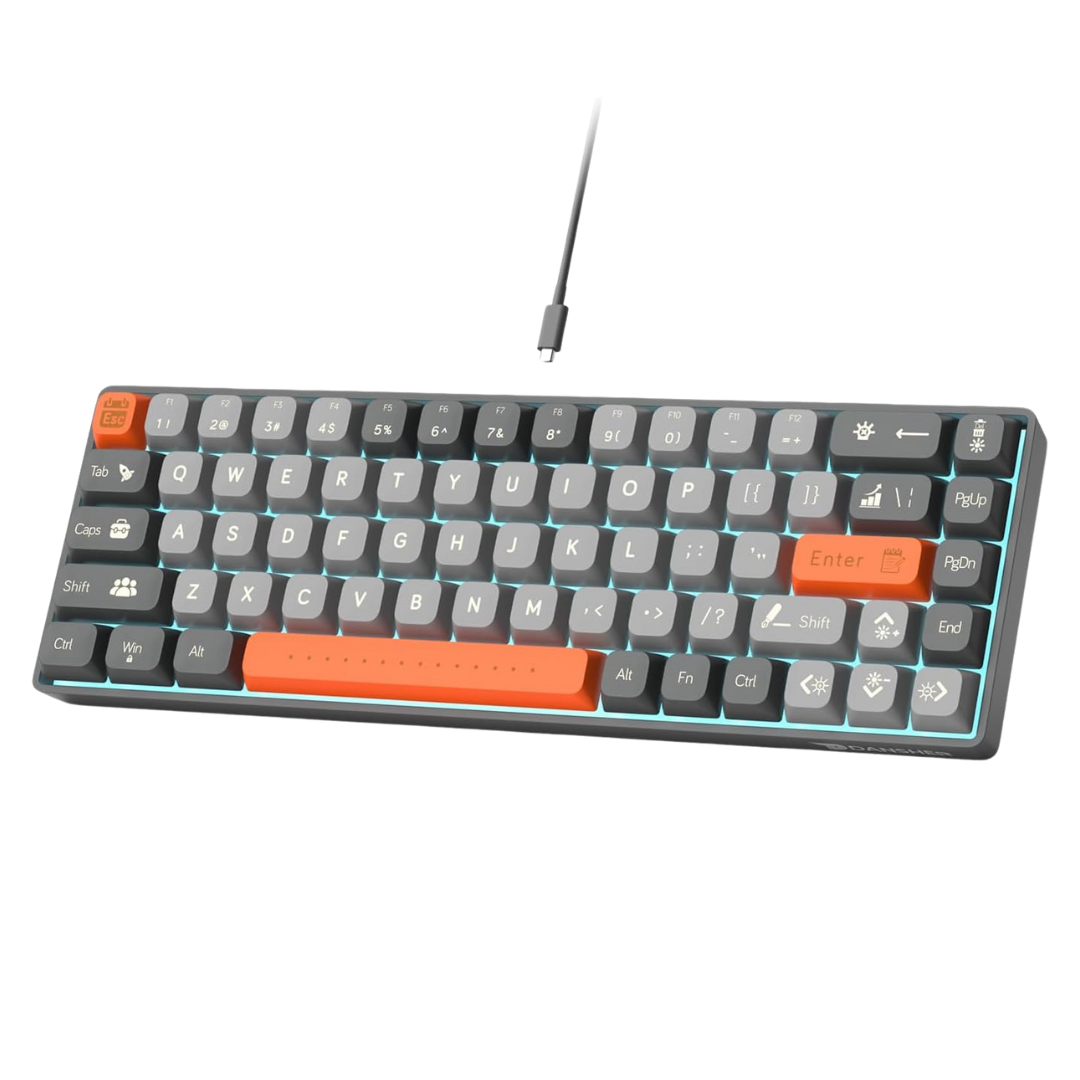 Blue LED Backlit Wired 60% Gaming Mechanical Keyboard