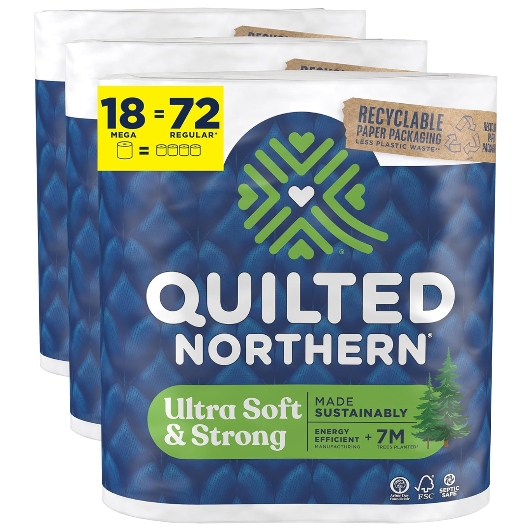 18 Mega Rolls Of Quilted Northern Ultra Soft & Strong (Or Plush) Toilet Paper