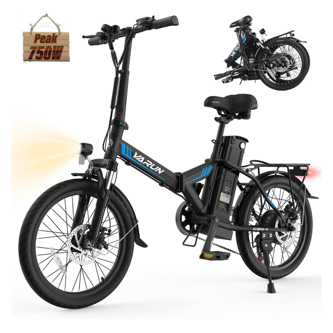 VARUN Peak 750W 20" Up To 40 Miles 20MPH Folding Electric Bike