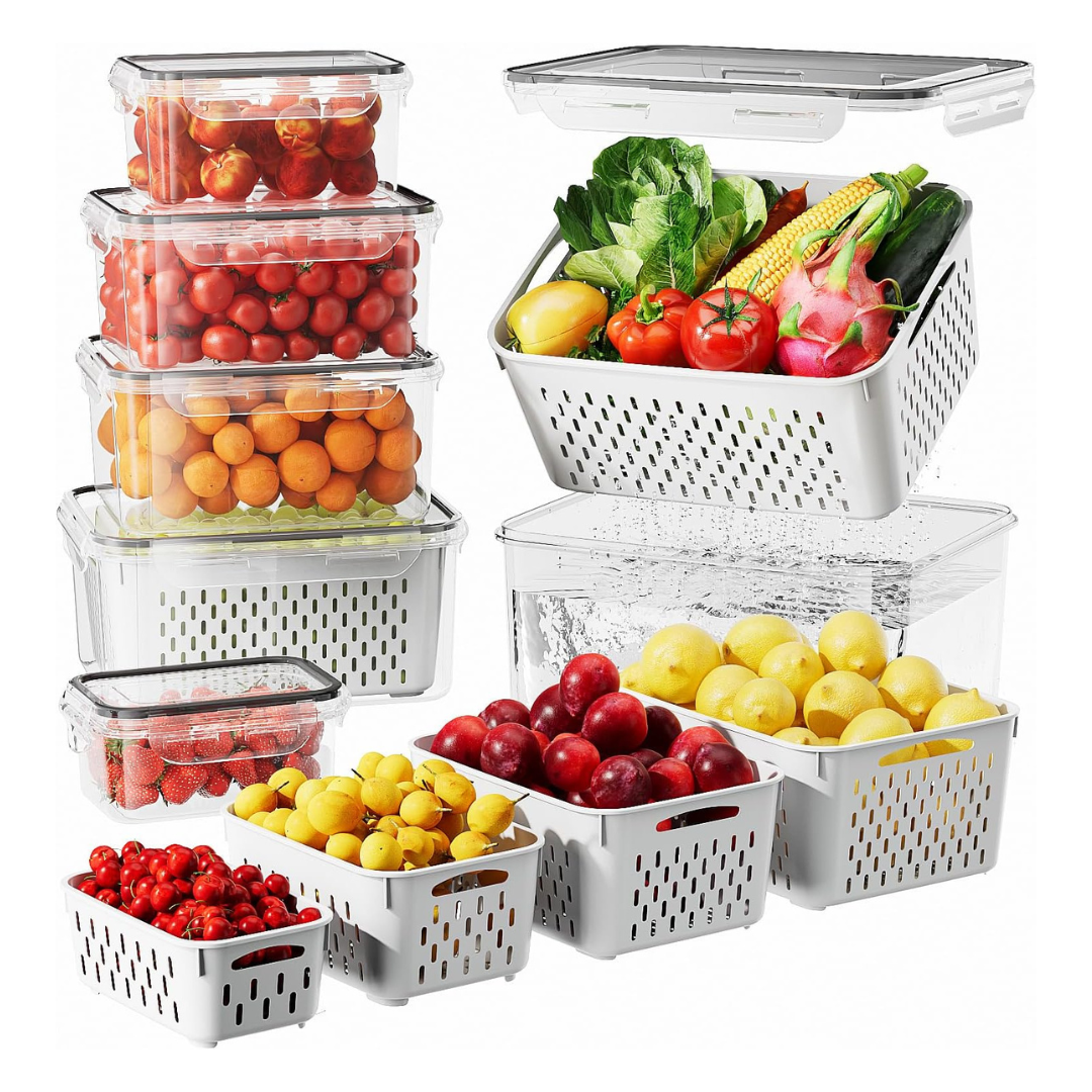 6-Piece Airtight Food Storage Containers W/ Removable Colander