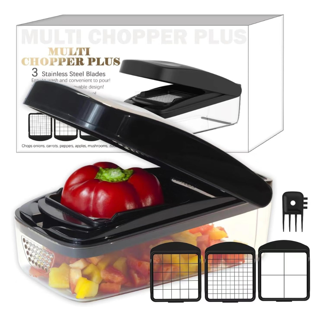 Food Vegetable Chopper W/ Container, Mandoline Slicer & Potatoe Dicer