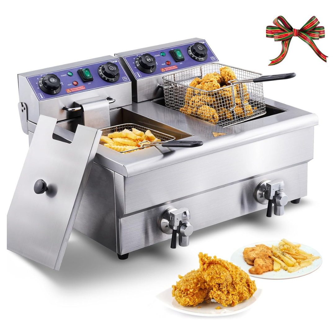 Vevor 24L 3000W Dual Basket Deep Fryer