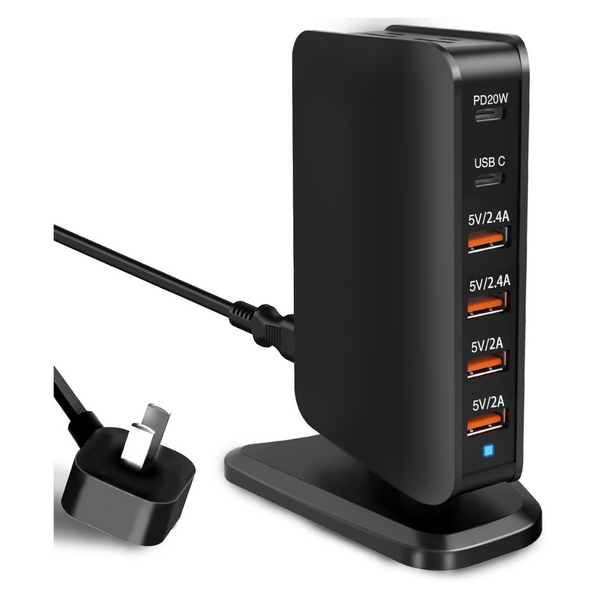 Zetkvat 60W Charging Station With 4 USB Ports And 2 Type-C