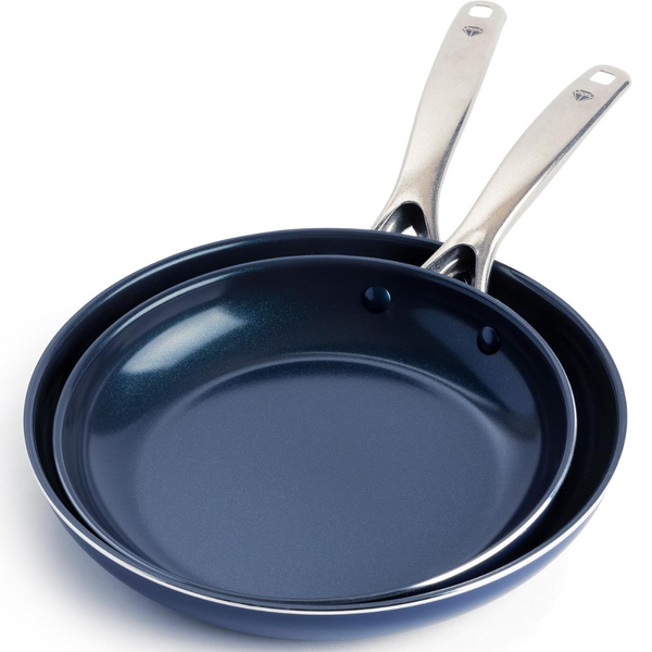 Blue Diamond Infused Ceramic Nonstick 9.5" & 11" Frying Pan Skillet Set