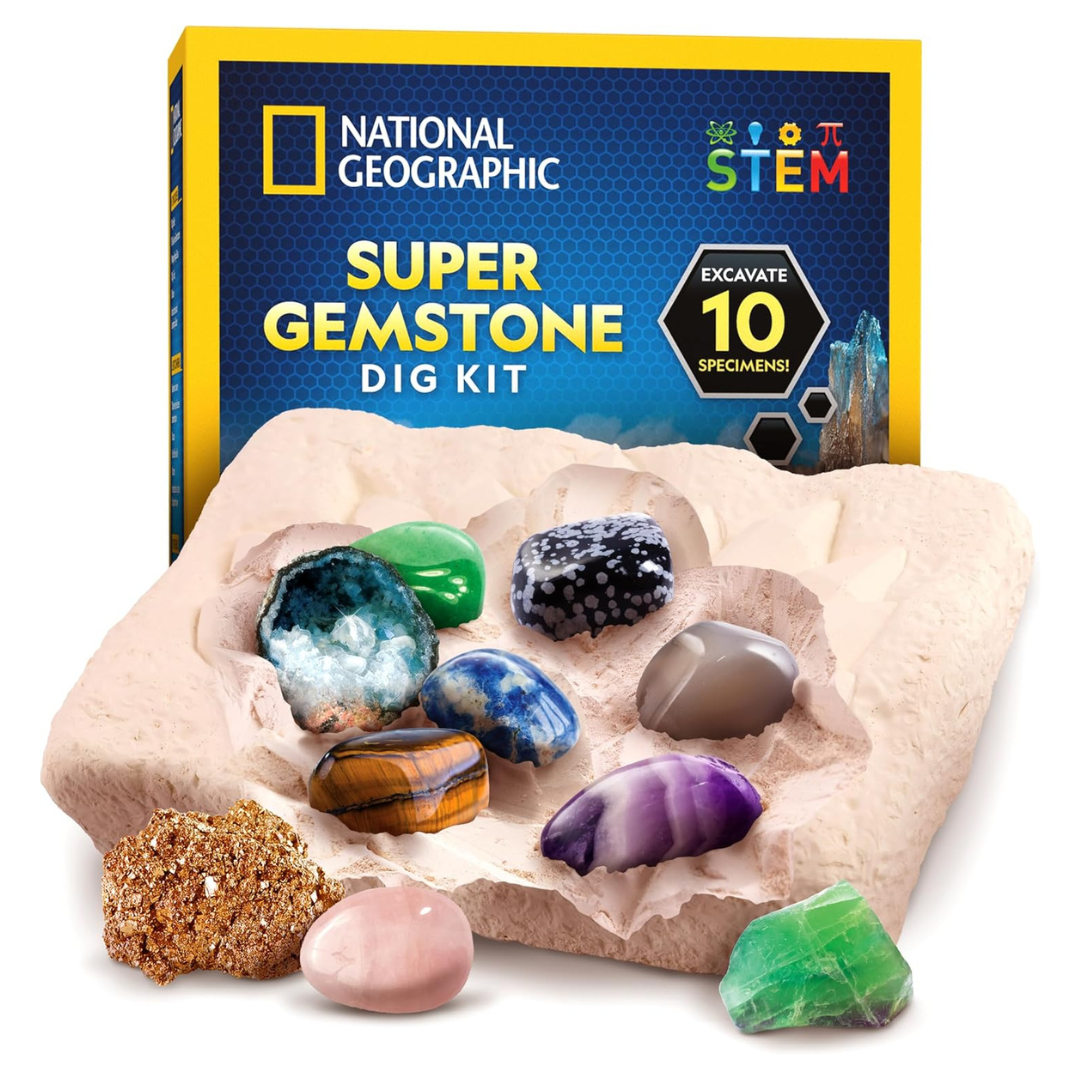 10-Piece Blue Marble National Geographic Gemstone Dig Kit For Kids