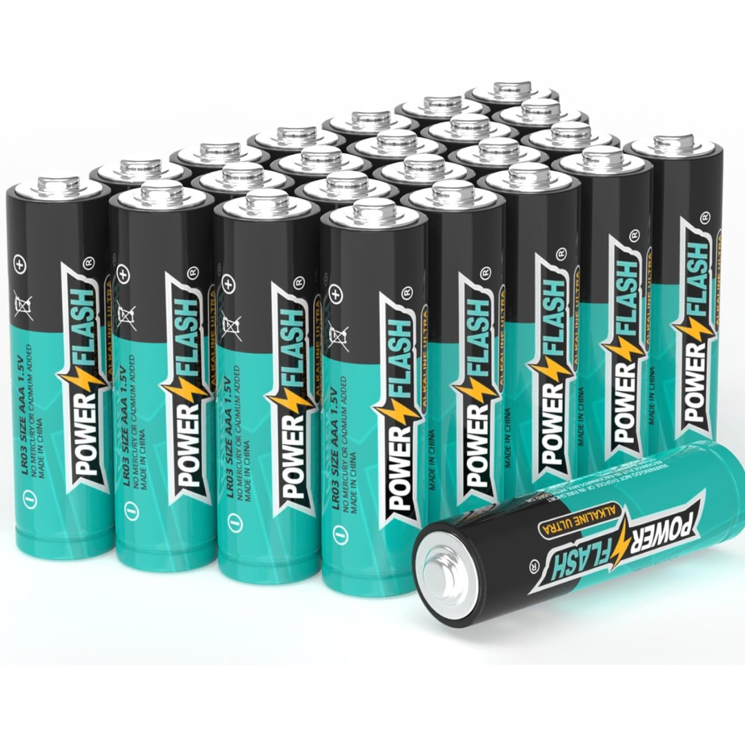 24-Count Power Flash AAA High-Performance Alkaline Batteries