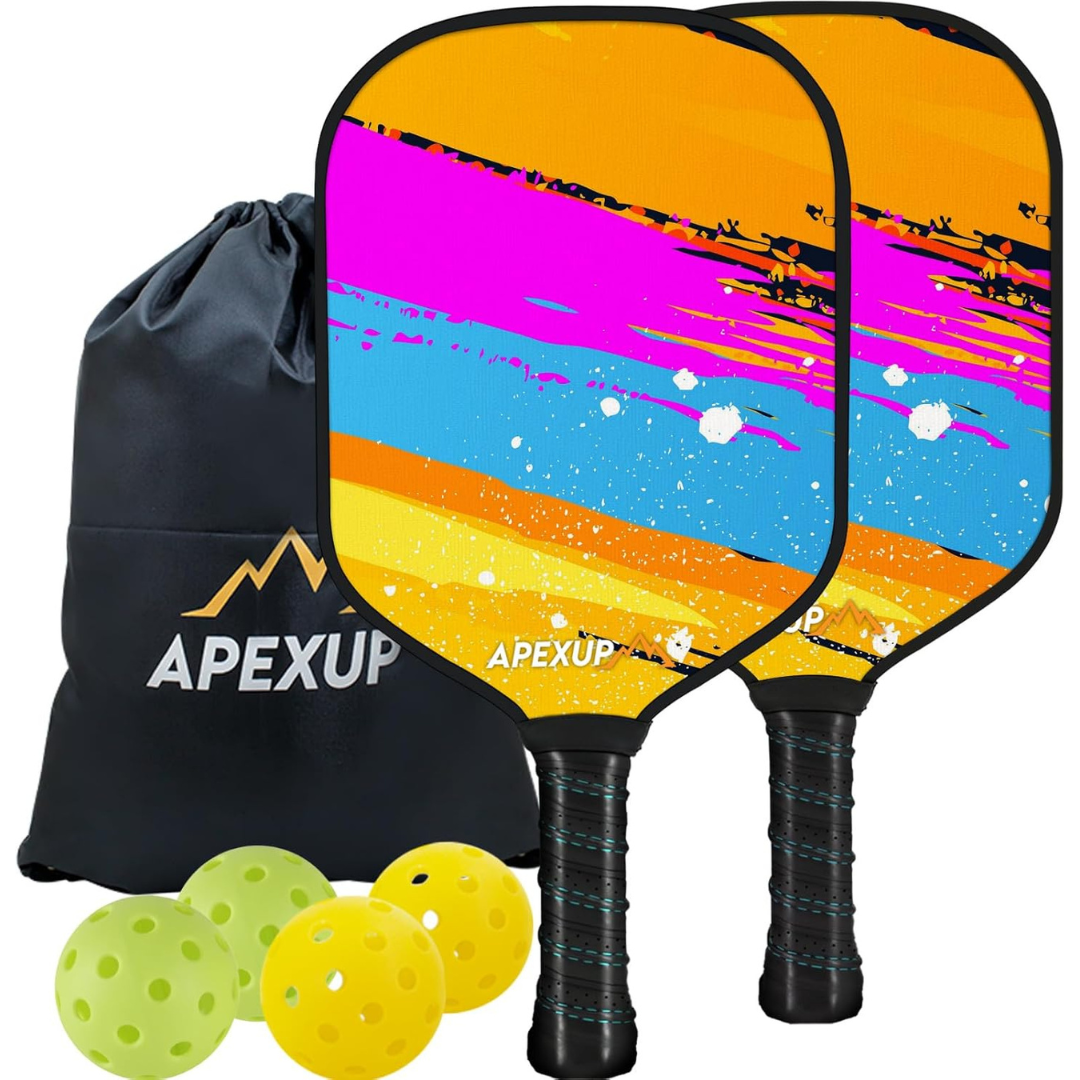 APEXUP Fiberglass Premium Pickleball Paddles Set of 2