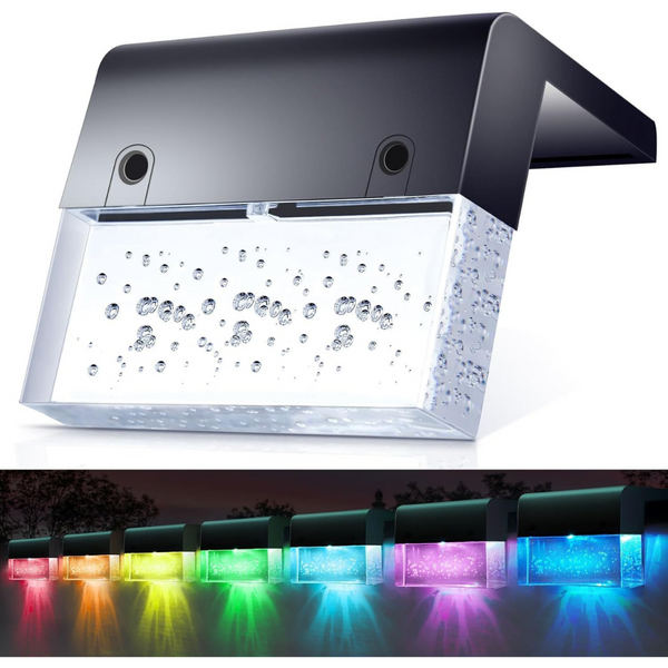 6-Pack Super Bright Acrylic Bubbles Waterproof LED Solar Fence Lights