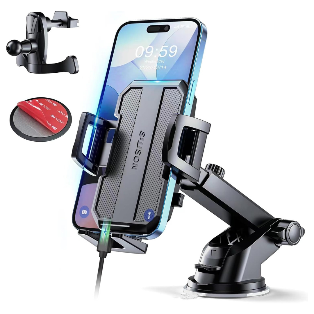 Upgraded 3-In-1 Car Phone Holder Mount